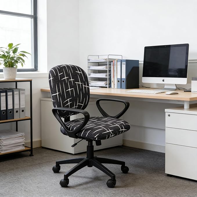 Melaluxe Computer Office Chair Cover - Protective & Stretchable Universal Chair Covers Stretch Rotating Chair Slipcover