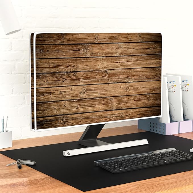 Rustic Brown Wood Board Waterproof Television Cover 50,51,52 Inch Full Body Cover for TV Screen LCD LED Dust-Proof Anti-Scratch Anti-Static Protective for Screen TV