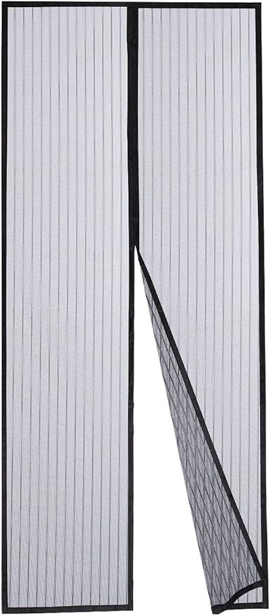 Dooreasy Hands-Free Magnetic Screen Door Polyester Mesh, Full Frame Loop Sewn,Quick Close No Slightest Gap, Fits Door Opening Up to 34"x95"