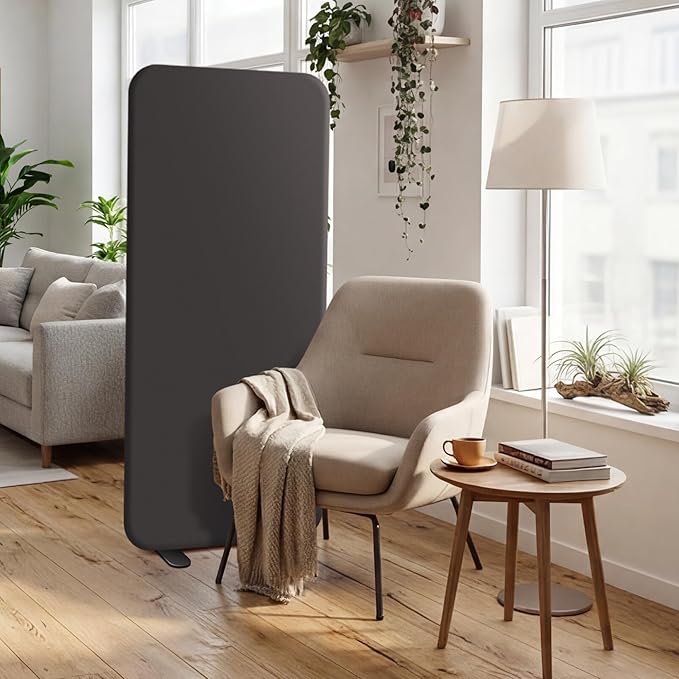 DECOLAB Room Divider Panel, Standing Privacy Partition Dividers for Office, Studio Apartment, Classroom, Home, Restaurant, Scratch Resistance, 29"x65", Iron