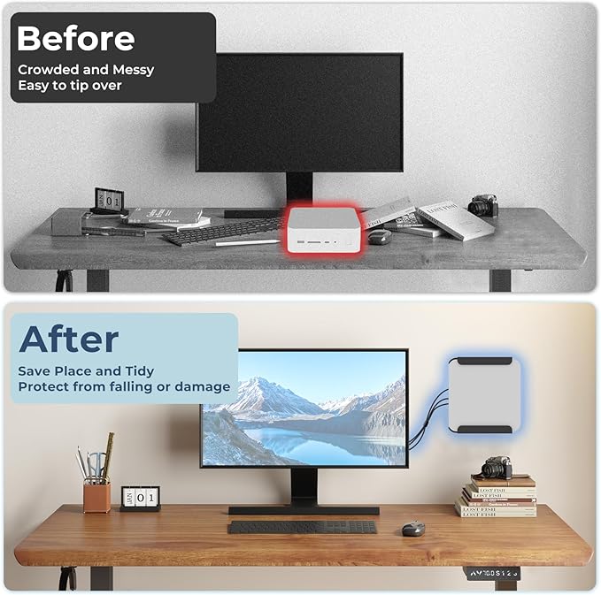 Mini PC Vesa Mount Compatible with Beelink GTi12, GTi13, GTi14, GTi12 Ultra, GTi13 Ultra, GTi14 Ultra Mini PC, Vesa/Wall/Under Desk, Mount for Beelink, Easy to Install, with Holder, Black