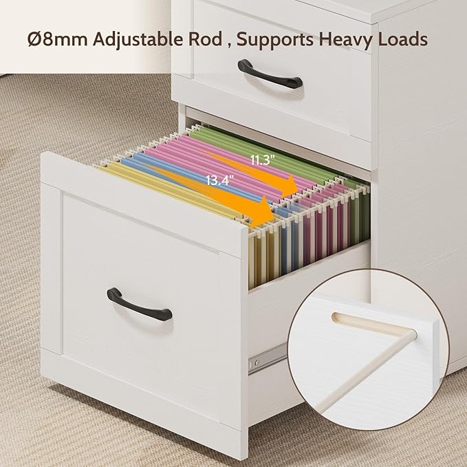 Farmhouse Desk with Drawers & Power Outlet, White Home Office Desk with Adjustable File Organizer, 71" Executive Desk with Storage, Computer Desk with Privacy Panel