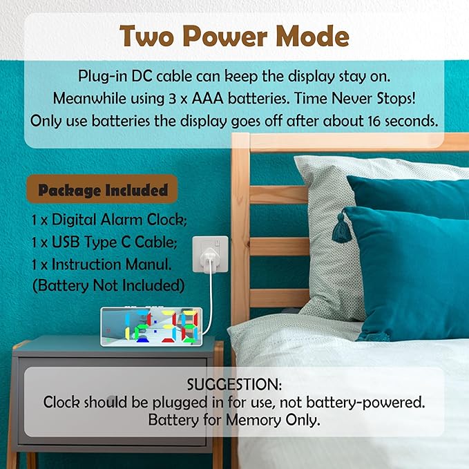Small Digital Alarm Clock, Mirror Surface LED Electronic Clocks with Large Display, Adjustable Brightness and Snooze Model for Bedroom, Desk, Office, White Case
