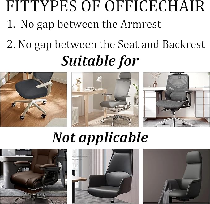 One Stretch Office Chair Cover, Universal Elastic Computer Desk Seat Slipcover, Washable Removable Protective Cover for Rotating Swivel Chair, Anti-Dust(Black)