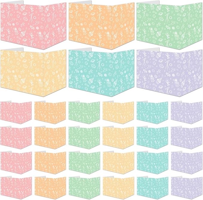 30 Pack Desk Dividers for Students Pastel Space Privacy Folder for Students Waterproof Study Carrel Dividers Testing Divider Privacy Classroom Shield Folder Boards for Classroom Teacher Supplies