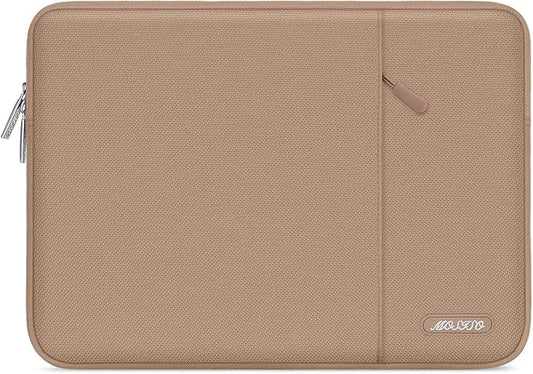 MOSISO Laptop Case 16 inch, 15-15.6 inch Laptop Sleeve Compatible with MacBook Pro 16 M5 M4 M3 M2 M1, HP Acer Dell Lenovo ASUS, Polyester Vertical Computer Sleeve Bag with Pocket, Bronze Brown