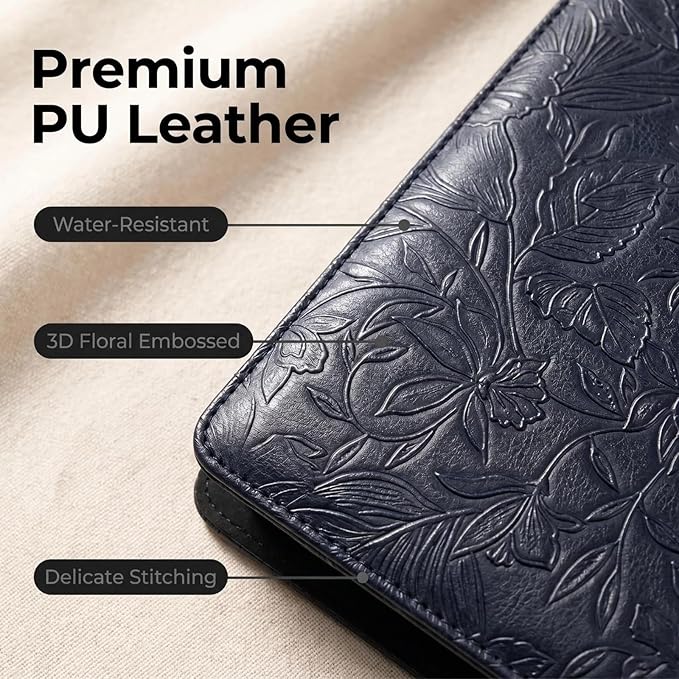 Portfolio Padfolio Binder, Faux Leather Professional Document Organizer with Business Card Holder, Letter-Sized Notepad Legal Pad Holder, Durable Executive Folder for Interviews, Meeting (Black)