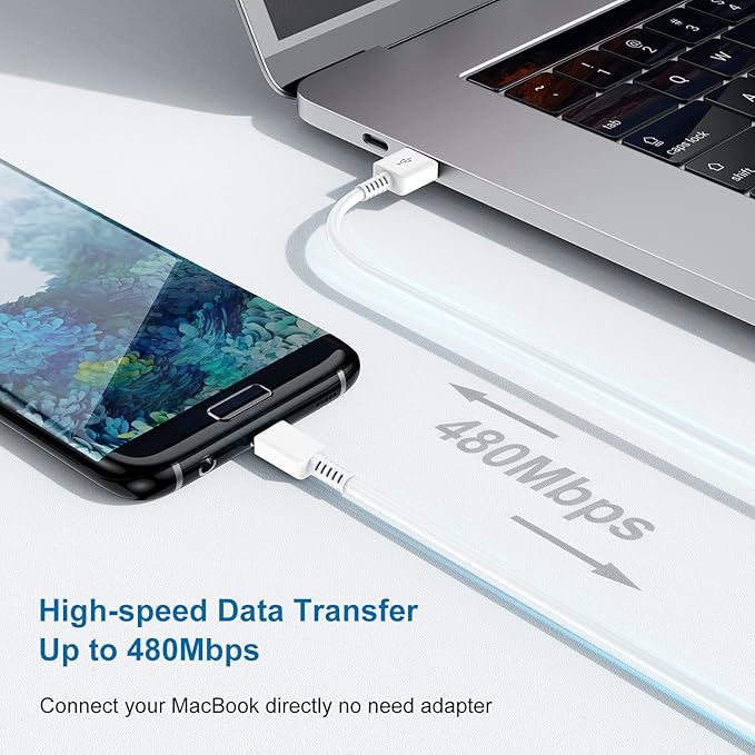 Type C Charger Fast Charging, 2 Pack USB C Android Phone Wall Charger Block & 6ft Charge Cable Cord, for Androids Galaxy S8 / S9 / S10 Plus Active S10e, S20 / S21 Ultra Plus, Note 8 9 10,