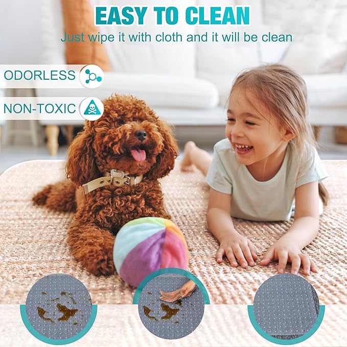 Office Chair Mat for Carpets, 46"x 72" Heavy Duty Clear Plastic Floor Protector, Non-Slip Computer Desk Chair Mat for Low Pile Carpeted Floors, Smooth Rolling Carpet Chair Mat for Home Office