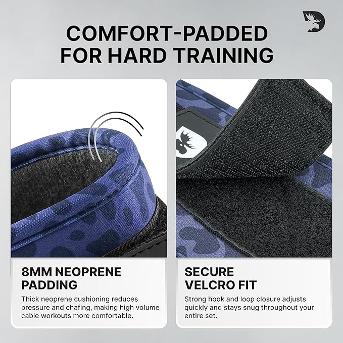 DMoose Fitness Ankle Strap for Cable Machine - One Size Fit with Premium Padding Cuffs, Ankle Bands for Working Out, Booty Workouts, Leg Extension, Hip Abductors, Kickbacks & Lower Body Exercises