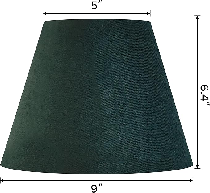 GO&SO Mini Small Lamp Shade Green Velvet,5"Top × 9"Bottom × 6.4"High Spider Art Decor Mirror Lampshades for Table Lamps Wall Mount,Bedside Lamps Replacement Fabric (Clip Lamp Adapter Not Included)