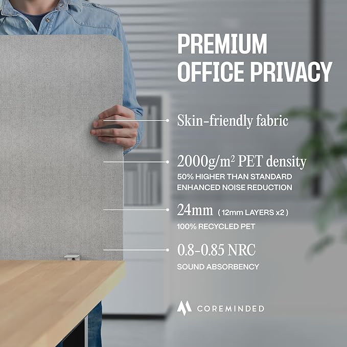 Universal Desk Privacy Panel – Heavy-Duty Desk Divider & Office Partition - Privacy Screen for Workspaces & Cubicles (1-Pack, 60" x 24")