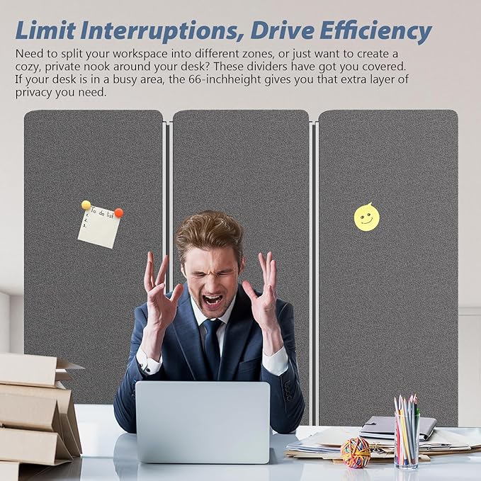 Room Divider Soundproof Privacy Panel with Wheels, 3 Panel Wall Divider (Aluminum Frame) for Room Partition, Folding Room Dividers Space Separation Office Cubicle Wall Divider Sound Proof Separator