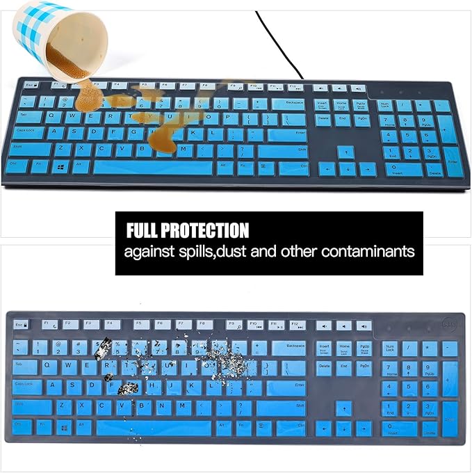 Keyboard Cover Skins Compatible with Dell KM636 KB216 Wireless Keyboard & Dell Optiplex 5250 3050 3240 5460 7450 7050 & Dell Inspiron AIO 3475/3670/3477 All-in one Desktop