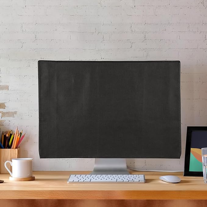 kwmobile Monitor Cover Compatible with 24-26" Monitor - Dust Cover Computer Screen Protector - Black
