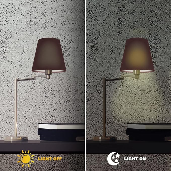 Kichvoe Cloth Lamp Cover 5.51In Brown Fabric Lampshade Clip on for Table and Floor Lamps Decorative Lighting Accessories