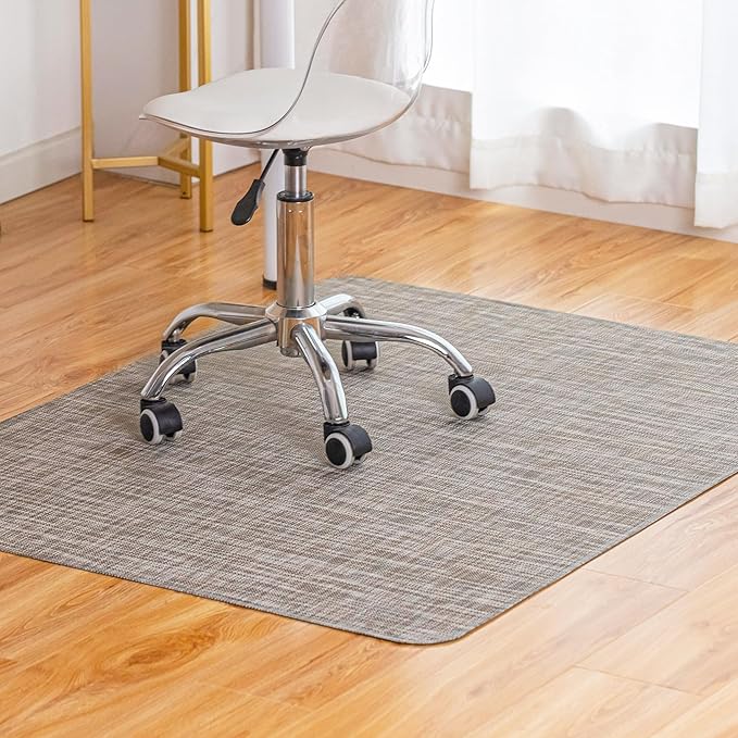 Office Chair Mat for Hardwood Floor Under Desk Computer Rolling Chair Mat for Wood/Tile Floor Non-Slip Heavy Duty Desk Rug PVC Plastic Hard Floor Protector 36" x 48" (Soapstone)