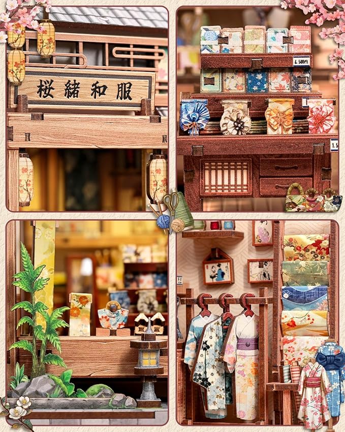 CUTEBEE Book Nook Kit for Adults Teens, DIY Japanese Style Miniature Dollhouse, 3D Puzzle Educational Toy, Bookshelf Home Decor & Creative Birthday for Family Friends
