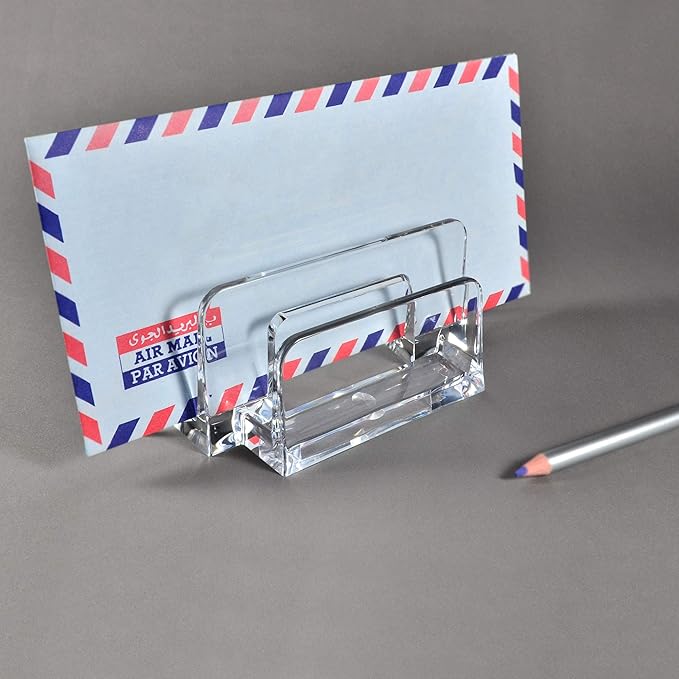 Acrylic Letter Sorter Little File Folder Sorter (2 Pack) for Paper, Letter, Envelope, Office File Organizer, Office Supplies, Desk Accessories - Clear