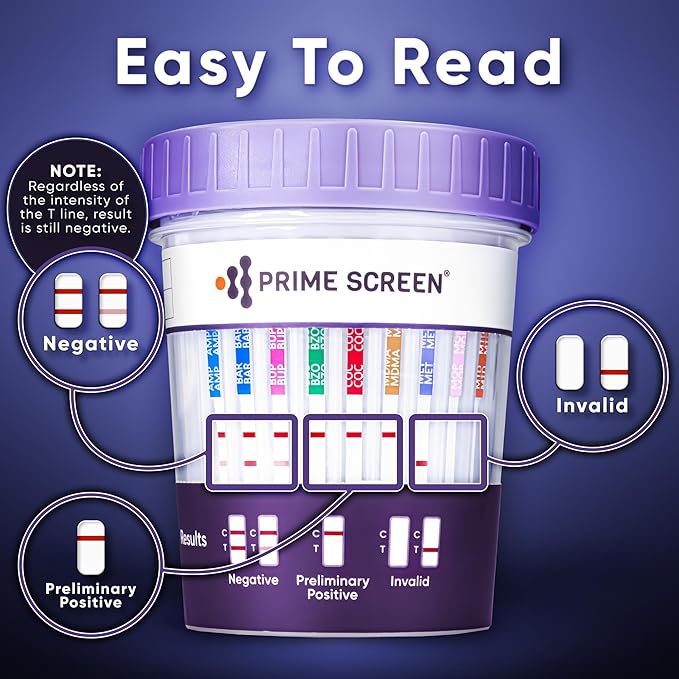 Prime Screen-12 Panel Multi Drug Urine Test Compact Cup (THC 50, AMP,BAR,BUP,BZO,COC,mAMP/MET,MDMA,MOP/OPI,MTD,OXY,PCP) C-Cup-[1 Pack]