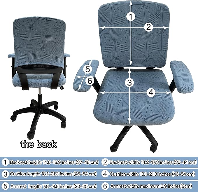 High Elasticity Anti Slip Office Chair Cover, Split Design for Easy Installation,Universal Desk Chair Cover wear-Resistant and Scratch Resistant (Sky Blue, Chair Armrest Covers)