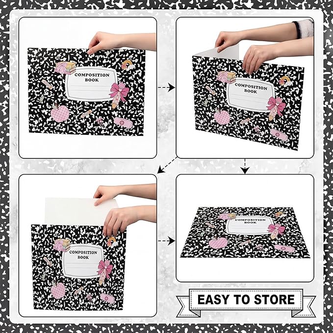 AmazingSpark 24 Pcs Composition Notebook Privacy Folders Desk Dividers Testing Dividers for Students Desk Classroom Easy Clean Privacy Folder Boards for School Teacher Office Home Study Supplies