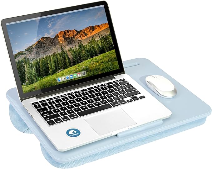 LAPGEAR Original Lap Desk – Fits Up to 17″ Laptops – Sky Blue – Style No. 45153