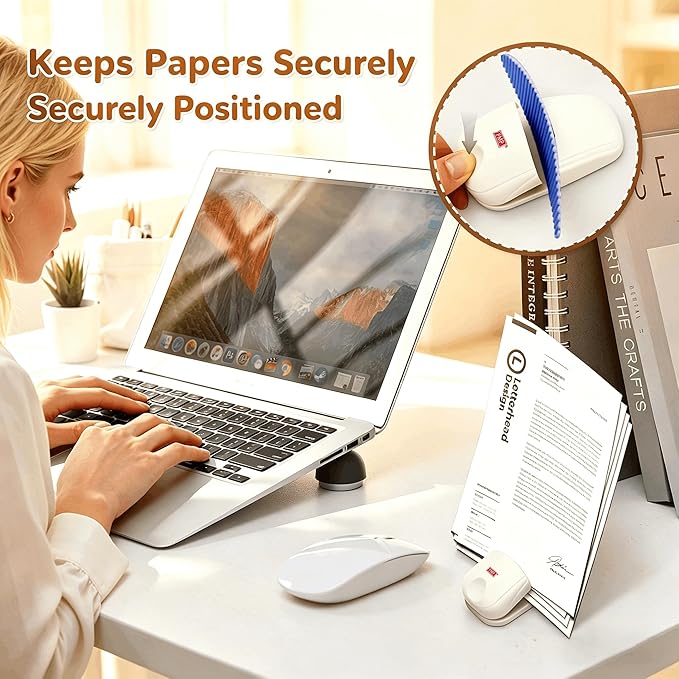 Document Holder for Typing - Document Stand for Desk When Typing,Portable Copies Stand Desktop Document Holder Stand for A4 Paper Documents Office Typing Reading (Blue)