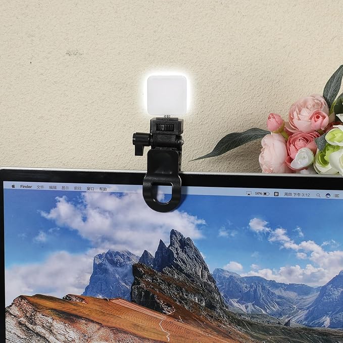 Monitor Camera Mount Clamp Clip, Ring Light Clip Adapter Replacement Screen LCD Display Top Fill Lightes-Flash Holder Webcam Stand Zoom Light Clips-on Part for Phone Tripod Tablet Video Live Stream
