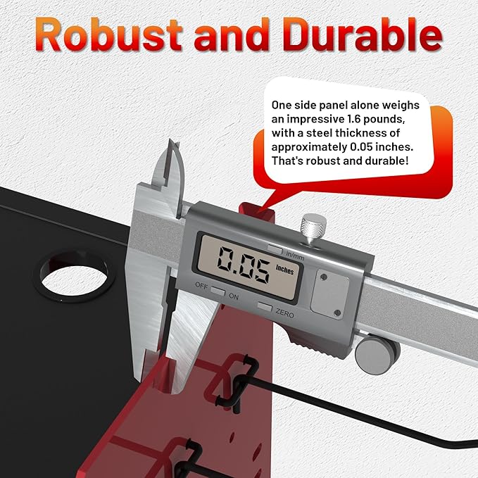 Power Tool Organizer Wall Mount wtih Charging Station,4 Drill Holder Wall Mount with 8 Outlet Power Strip,Heavy Duty Tool Rack with Hooks,Screwdriver Organizer in Garage(Dark Red,3 Layers)