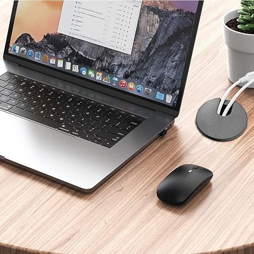 Litoexpe Black Desk Cord Grommets 1-1/2 Inch, Plastic Grommet Cable Hole Cover for Office Equipment, Computer Desk Wires - 2 Pieces