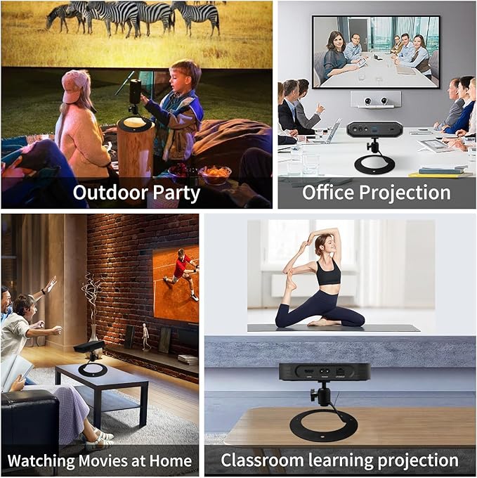 Projector Stand Table Tripod: Ballhead Angle 360 Degree Adjustable with 1/4" Screw for Most Projectors Webcams