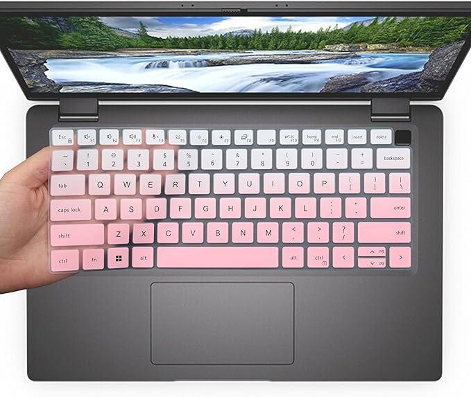 Keyboard Cover for Dell Latitude 3440 5420 5430 5431 5440 5450 7410 7420 7430 7440 7450 9420 9430 14", Dell Latitude 7520 9510 9520 15.6" Laptop, Dell Latitude 14 Keyboard Protector Cover (OmbrePink)