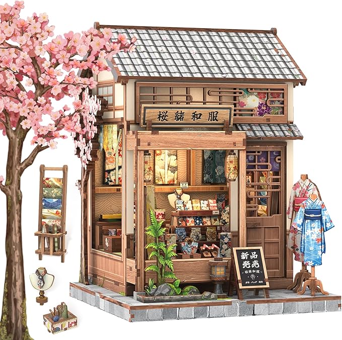 CUTEBEE Book Nook Kit for Adults Teens, DIY Japanese Style Miniature Dollhouse, 3D Puzzle Educational Toy, Bookshelf Home Decor & Creative Birthday for Family Friends