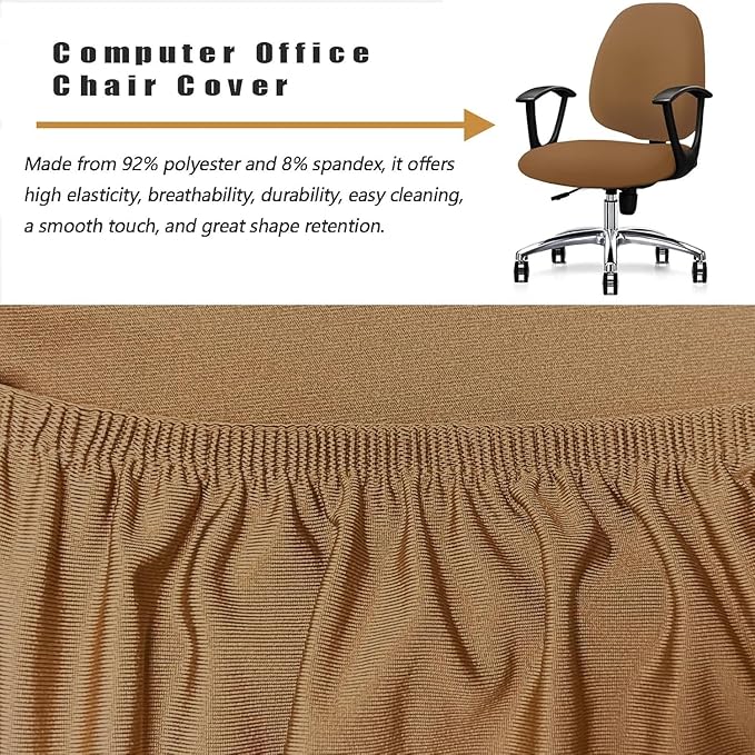 Office Chair Covers - 2 Piece Protective Stretchable Chair Seatcovers Stretch Chair Slipcover, Removable Washable Universal Armchair Cover Slipcover Chair Seat Cover Protector Cover