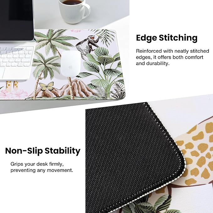 ALOANES Waterproof Mouse Pad with Durable Stitched Edge, Large Gaming Keyboard Pad, Non-Slip Rubber Base, Extended Desk pad for Gamer, Office & Home, Zoo Mousepad 27.6''x 11.8''x 0.12''