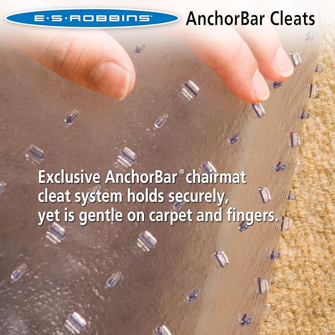 Chair Mat for Carpet- Medium Pile, 48"x 72" Rectangle, Clear Vinyl Beveled Edge