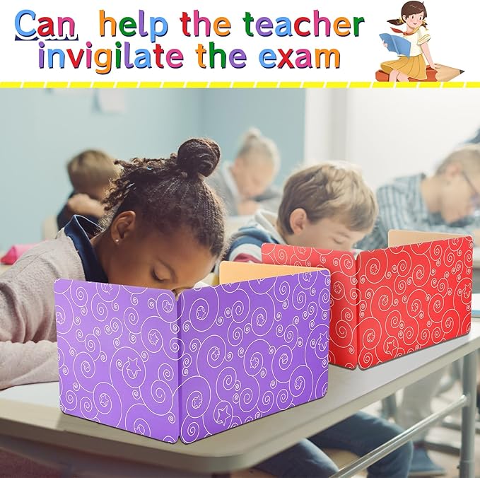 Jetec 30 Pcs Privacy Boards Corrugated Paper for Student Desks Classroom Privacy Boards for Desks Colored Desk Divider Desk Partition Trifold Panels Study Carrel for Study Teacher Classroom Office