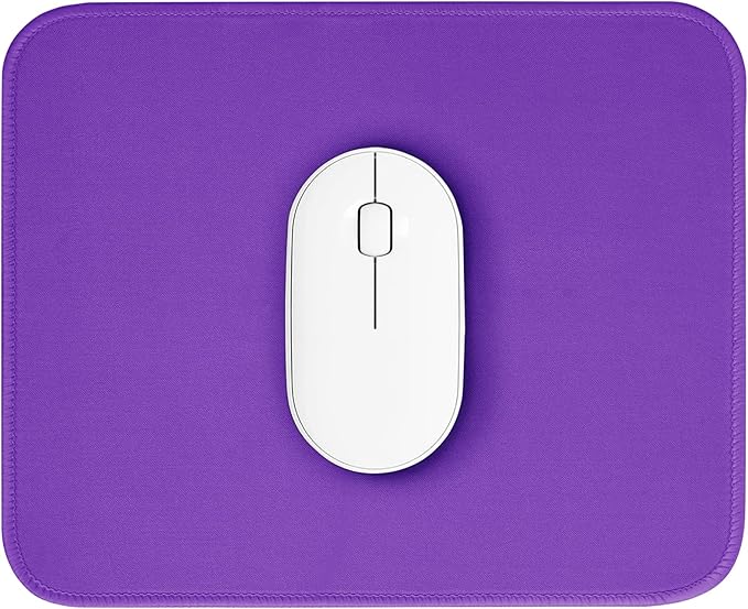 Purple Mouse Pad, Nice and Cute Mouse Pad, Splash-Proof Textured 10.2 x 8.2Inch, Stitched Edge Non-Slip Waterproof Rubber Mouse Pad