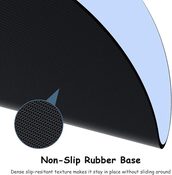 Dapesuom Small Mouse Pad, 6 x 6 Inch Thick Rubber Premium-Textured Non-Slip Portable & Washable Round Mini Mouse Mat for Women Men Wireless Laptops Keyboard Tray Gaming Work Computer Travel, Sky Blue