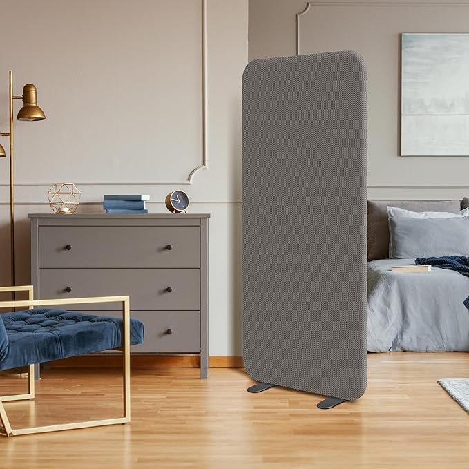 DECOLAB Standing Room Divider Panel, Portable Room Separation Partition for Home, Studio, Classroom, Resraurant, Scratch Resistance, 29"x65", Rock