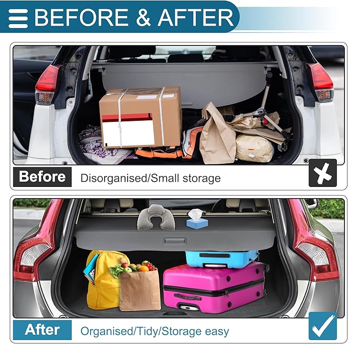 Retractable Cargo Cover for Ford Bronco Sport 2021-2025 Rear Trunk Luggage Security Shield Shade Privacy Screen Cover Parcel Shelf Waterproof Black