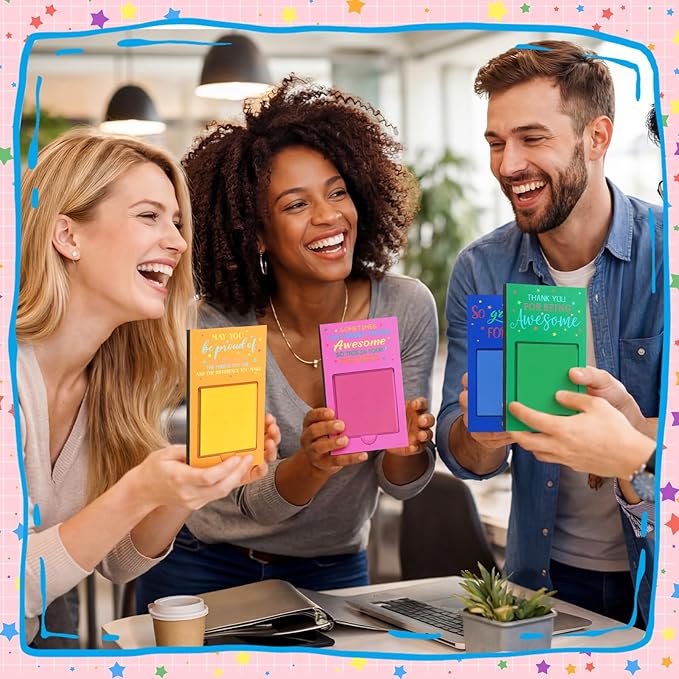 Motipuns 72 Pcs 2026 Teacher Appreciation Week Gifts Inspirational Sticky Notes Holder Office Employee Thank You Gifts Team Work Sticky Notes Opp Bag for Nurse Coworker Staff CNA Week Speech Therapist