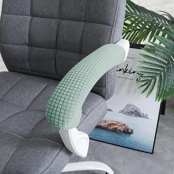 FORCHEER Office Chair Armrest Cover with Zipper 15inch Stretchable Water Resistant Computer Office Chair Arm Rest Slipcover for Desk Chairs Arm 2Pack-Army Green