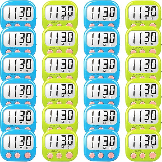 Classroom Timers for Teachers Kids Large Magnetic Digital Timer Teacher Supplies 24 Pack-Blue Green