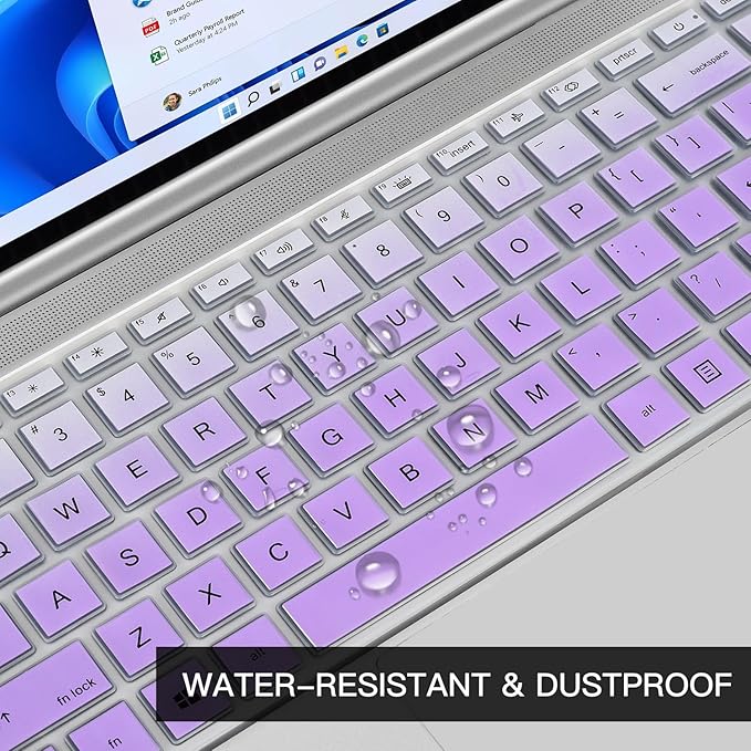 CaseBuy Keyboard Cover for HP Probook 440 445 G8 G9 G10 14 inch, HP Probook 640 G7 G8 14" Laptop Protector Skin(Not Fit Probook 440 445 G5 G6 G7) -Ombre Purple