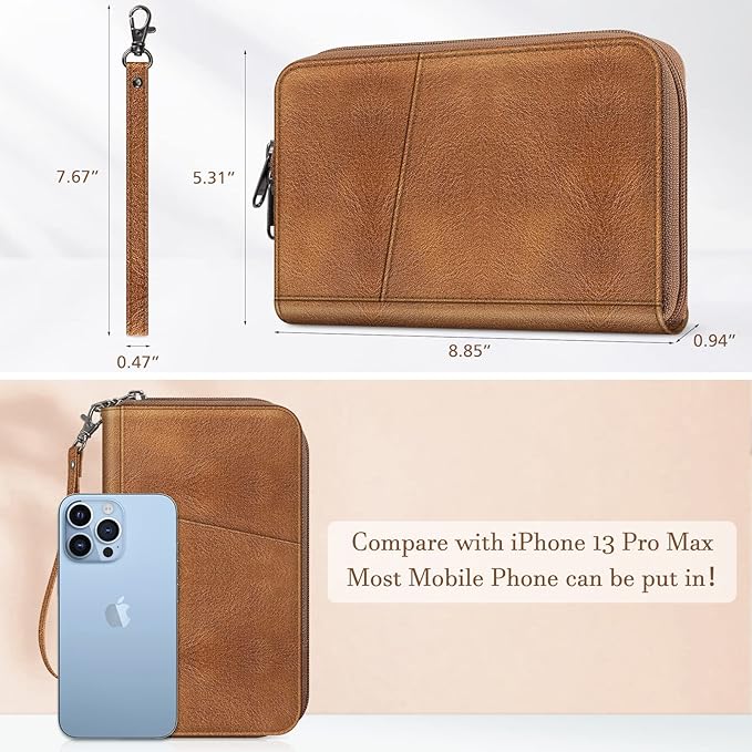 Fintie Family Passport Holder Wallet, RFID Blocking Travel Document Organizer Clutch Bag Credit Cards Case Cover for Women Men