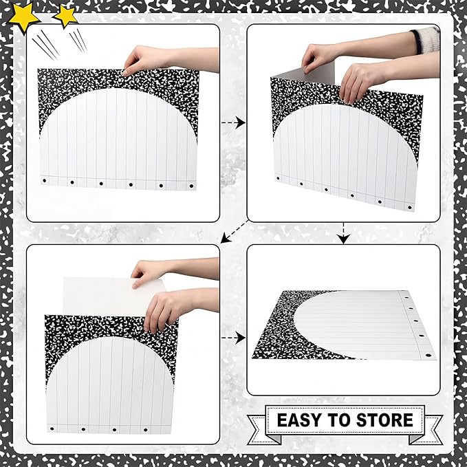 AmazingSpark 24 Pcs Privacy Folders Desk Dividers Composition Notebook Scalloped Testing Dividers for Students Desk Classroom Privacy Folder Boards for School Teacher Office Home Study Supplies