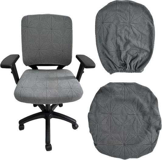 High Elasticity Anti Slip Office Chair Cover, Split Design for Easy Installation,Universal Desk Chair Cover wear-Resistant and Scratch Resistant (Light Gray, Chair seat Cover + Back Cover)