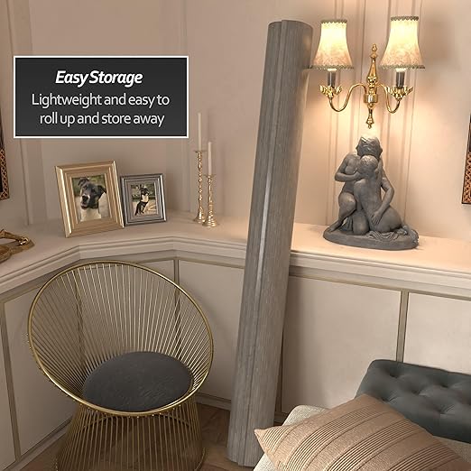 Red Lantern 6 ft. Tall Bamboo Wave Screen - Grey